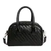 Bolso de mano con textura de tendencia transfronteriza, bolso pequeño cuadrado, bolso de mujer, nuevo de verano 2026, color liso, tejido, bandolera única, bolso cruzado para el trabajo