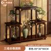 Mesa de Flores China Estante de Almacenamiento de Pie para Sala de Estar Mesa de Flores de Bambú para Balcón Nuevo 2025 Estante de Macetas de Flores de Múltiples Niveles para Interiores