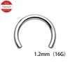 Varilla con Rosca Interna en Forma de C de Aleación de Titanio F136 Anillo de Herradura Clavo para Labio Clavo para Oreja Clavo para Nariz Joyería de Accesorios para Piercings Corporales DIY