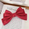 Pinza para el cabello de lazo rojo para mujer y niña, satén, parte posterior de la cabeza, tocado, celebridad de internet, explosivo, elegante, clip para flequillo de niña