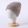 Gorro de lana 100 % para otoño e invierno, para mujer, de pura lana, color liso, estilo coreano, tejido, cálido, para el pelo.