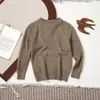 Suéter de Lã Tricotado Estilo Nórdico para Crianças 26 Outono/Inverno Unissex Médio/Grande Infantil Cor Sólida Versátil Gola Redonda Canelado