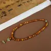 Pulsera Doble Círculo de Tuya Añeja, Material de Tuya Añeja Modelo DIY de 8mm con Cuentas de Buda de Aventurina, Mayoreo