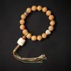 Maré nacional bodhi olho de fênix natural estilo tibetano retrô literário pulseira de contas para brincar bodhi olho de fênix fera auspiciosa dança leão rosário de contas de mão