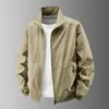 Jaqueta Masculina Casual Lisa de Cor Sólida com Gola Alta Tendência Durável Solta Tamanho Grande para Exterior Primavera e Outono Venda por Atacado