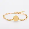 Pulsera Redonda de Acero Inoxidable para Pulsera de Clip de Papel Pulsera Material en Blanco Sin Palabras Pulsera de Regalo Navideño Venta al por Mayor