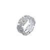 Anillo Hip Hop Europeo y Americano Patrón Geométrico Anillo Hueco Personalizado Completo en Circonio Anillo de Moda Índice Cyber Celebridad ins