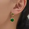Pendientes de Piedra de Cristal Cuadrada Geométrica, Collar Pulsera Multicolores de Ensamblaje con Cuentas de Acero Inoxidable, Joyería de Lujo Accesible