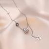 Colar Feminino Moda Transfronteiriça Pingente de Flor do Amor com Gema Design de Nicho Versátil Corrente Clavicular Joias Atacado