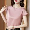 Camisa de gasa para mujer, nueva llegada de verano 2021, elegante, de moda, de talla grande, de manga corta.