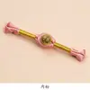 Hengmeihe Botón de Placa Cheongsam Estilo Chino Bambú Dorado Cola Larga Trenza Borla Botón de Una Palabra Traje Tang Botónes de la Dinastía Han Accesorios