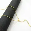 Em Estoque Colar de Corrente de Contas Arroz em Aço Inoxidável e Ouro 18K para Mulheres, Corrente de Contas Levemente Luxuosa, Corrente Fina para Clavícula com Joias de Corrente