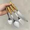 Conjunto de Talheres de Aço Inoxidável com Cabo de Cerâmica Martelado - Jogo de Várias Peças para Mesa, Luxo Leve, Uso Doméstico e em Hotéis - Fabricante Atacado em Estoque