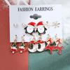 Pendientes de campana con copos de nieve de la serie navideña, combinación de traje, comercio exterior, gran oferta, pendientes de alce con gotas de aceite de dibujos animados para hombre mayor, mujeres