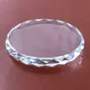 Bandeja decorativa redonda em formato de girassol e lótus com corte diamante, peso de papel, ornamento de prensa-papel com base de vidro cristal