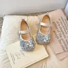 Zapatos de Cuero para Niñas Zapatos de Princesa con Cristales Nuevo Estilo Primavera y Otoño 2025 Zapatos Individuales Elegantes de Moda para Niñas con Suela Suave para Bebé