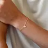 Pulsera con Colgante de Letra de Acero Inoxidable Nueva Transfronteriza, Joyería de Moda Versátil de Doble Capa Simple para Hombres y Mujeres