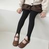 Novo Inverno Estilo Coreano Cintura Alta Catiônico Favo de Mel Cintura Quente Tornozelo-comprimento Calças Faixa Vertical Anti-Pilling Bolso Meias Leggings