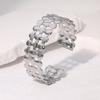 Pulsera Geométrica Simple de Estilo Frío Transfronteriza Europea y Americana Amor Flor Oro Francés Chapado Acero Inoxidable para Mujer