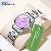 Luz da Manhã Moda Relógio Feminino Pulseira de Aço Luminoso À Prova d'Água Relógio de Quartzo Simples Diamante Incrustado Modelo Feminino Fonte do Relógio Fabricante Atacado