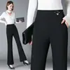 Pantalones de Traje Elásticos Elegantes para el Trabajo con Ligero Acampanado para Mujer 2026 Primavera y Otoño Nuevos de Cintura Alta Levanta Glúteos de Moda Casual Acampanados
