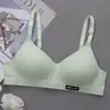 Desarrollo Chica Delgada Estudiantes de Secundaria Preparatoria Sujetador Cómodo Sin Aros Copa Pecho Pequeño Sujetador Push-up