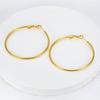 Pendientes de aro grandes de acero inoxidable de estilo coreano, con temperamento simple y exagerado de diosa.