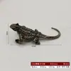 Estatueta de Dinossauro Sólida de Metal Jurássico Escritório Estudo Mesa de Centro Pet de Chá Liga Artesanato Colecionável Presente