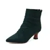 Sapatos femininos plus size transfronteiriços, comércio exterior, botas femininas plus size de bico fino, botins de salto médio europeus e americanos, envio direto da fábrica 77-3, comércio exterior