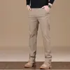 Calças casuais masculinas de alta qualidade, calças de corte reto slim fit, calças de negócios modernas e versáteis para homens