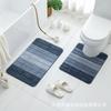 Alfombrilla de baño gruesa transfronteriza, imitación cachemir, para inodoro, puerta de inodoro, absorbente de agua, antideslizante, alfombrilla para pies, alfombrilla degradada para el hogar