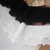 Chifón Blanco y Negro de Doble Capa de 7 cm de Ancho con Borde Curvo y Encaje de Perlas Material para Decoración Hecha a Mano DIY para Ropa Cortina