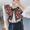 Blusa Dulce con Cordones Estilo Japonés y Coreano Bordada Chaleco Pequeño para Mujer Vestido de Primavera y Otoño Chaleco Protección para el Cuello Acondicionador de Aire Chal Pequeño