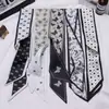 Diadema de Cinta, Pañuelo Pequeño de Seda Blanco, Bufanda Larga Flotante, Asa Decorativa Versátil para Bolso de Mujer, Accesorios para Caja de Regalo