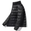 Jaqueta de Penas Camel HJCAMEL Masculina e Feminina Leve Outono e Inverno Quente Com Capuz Penas de Pato Casaco Feminino À Prova de Vento Inverno
