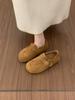 Zapatos Birkenstock Retro de Terciopelo Estilo Coreano para Mujer 2025 Nuevo Estilo Mocasines sin Cordones de Suela Gruesa Zapatos Peludos para Mujer Ropa Exterior de Invierno