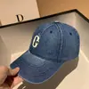 Boné de Baseball Bordado com Letra C para Mulheres Primavera e Verão Jeans Versátil Top Macio Chapéu de Proteção Solar Street Casual Boné com Aba Tendência