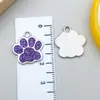 Collar con Colgante de Huella de Pata de Perro de Colores Brillantes DIY, Llavero, Encanto, Accesorios de Joyería de Aleación de Esmalte con Forma de Pata de Oso, Pata de Gato