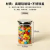 Frasco de Almacenamiento de Vidrio, Frasco de Vidrio, Frasco Sellado de Almacenamiento para Cocina, Tapa de Acero Inoxidable, Frasco de Almacenamiento Transparente de Vidrio de Alto Borosilicato con Tapa