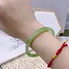 Pulsera Luna Blanca de 12 mm Tira Gruesa Redonda Verde Imperial Nuevo Accesorio de Cheongsam Chino Pulsera Guifei Accesorios de Pulsera Guofeng