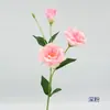 Flor Artificial de Eustoma de 3 Cabezas de un Solo Tallo Decoración de Entrada de Casa Flor Falsa Arreglo Floral de Mesa de Comedor Decoración de Ambiente Festivo de Centro Comercial