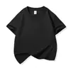 Camiseta Infantil de Algodón Puro 200g con Cuello Redondo, Top de Manga Corta para Niños y Niñas, Uniforme de Equipo Casual de Media Manga