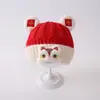 Gorro Rojo para Bebé Otoño e Invierno Cálido Engrosado Tejido Suéter Gorro Niño y Niña Bebé Festivo de Año Nuevo Gorro de Lana