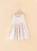 Vestido chaleco de princesa para niños grandes y niñas vestido de seda de algodón vestido de verano de estilo occidental de seda de algodón para niñas nuevo para niños coreanos