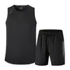 Nuevo Chaleco Deportivo de Seda Hielo para Hombre, Verano, Secado Rápido, Sin Mangas, Holgado, para Correr, Fitness, Paquete de Dos Piezas