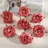 S 6cm Estilo Retrô Flor Rosa Simulada com Borda Queimada Artificial para Arranjo Floral DIY Manual Arranjo de Flores Buquê de Casamento Decoração de Casa