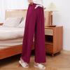 Pantalones de Pijama de Algodón Seda para Mujer Primavera y Verano Nuevos Populares en Internet Cintura Alta Pierna Ancha Ropa Exterior Primavera y Otoño Talla Grande Pantalones para Aire Acondicionado de Casa