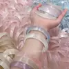 Pulseira Olho de Gato Tipo Gelo para Mulheres, Joias Atacado Gradiente Azul Gelo Luar Branco, Pulseira de Jade Gelo-Transparente Pedra Olho de Gato