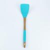 Conjunto de 7 peças de espátula de silicone para cozinha com cabo de madeira maciça, espátula para frigideira antiaderente, conjunto de concha para sopa e pegador de peixe, estoque de fábrica