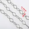 Acero Inoxidable Chapado en Oro Oro Cadena Cruzada Extra Larga Patrón de Diente Ovalado DIY Collar Pulsera Accesorios de Cadena para Joyería